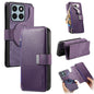 Pour Honor X8b Coque Neo MagSafe Portefeuille Zippé Antivol RFID en Cuir Rétro (Violet)