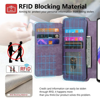 Pour Honor X8b Coque Neo MagSafe Portefeuille Zippé Antivol RFID en Cuir Rétro (Violet)