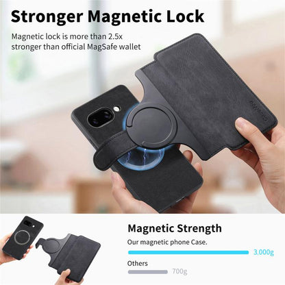 For Google Pixel 9a CaseNeo MagSafe RFID Anti-theft Retro Leather Phone Case(Black)