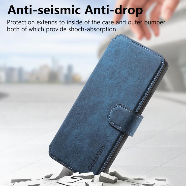 Pour Google Pixel 9a ÉtuiCoque de téléphone rétro en cuir MagSafe RFID antivol (bleu)