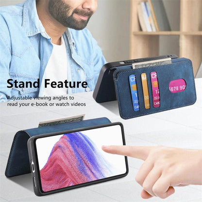 Pour Google Pixel 9a ÉtuiCoque de téléphone rétro en cuir MagSafe RFID antivol (bleu)