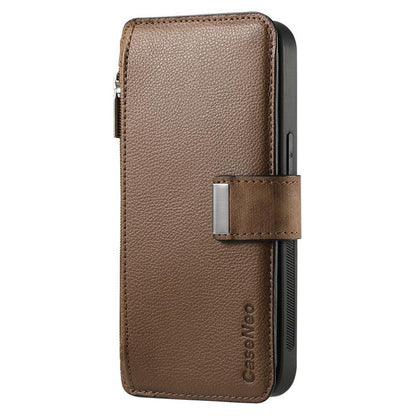 For Motorola Moto G Power 2024 CaseNeo MagSafe RFID Anti-theft Zipper Wallet Retro Leather Phone Case(Brown)