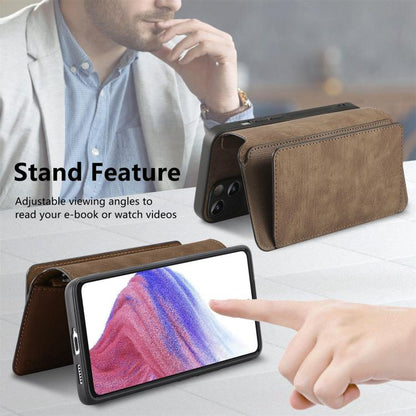 For Motorola Moto G Power 2024 CaseNeo MagSafe RFID Anti-theft Zipper Wallet Retro Leather Phone Case(Brown)