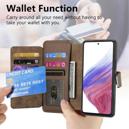 For Motorola Moto G Power 2024 CaseNeo MagSafe RFID Anti-theft Zipper Wallet Retro Leather Phone Case(Brown)