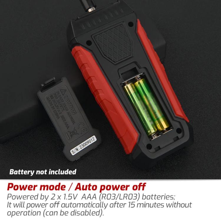 TASI TA500B Contact Measurement Laser Tachometer Digital Display Measuring Speed Meter(Black Red)