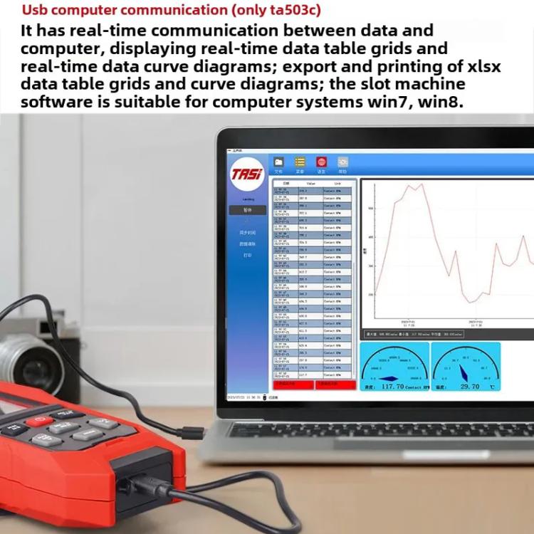 TASI Contact and Non-contact Dual Use Portable Measuring Speed Meter Digital Display Laser Tachometer