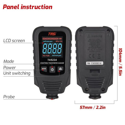 TASI TA522A Car Paint Film Meter Paint Surface Tester Coating Thickness Gauge(Black)