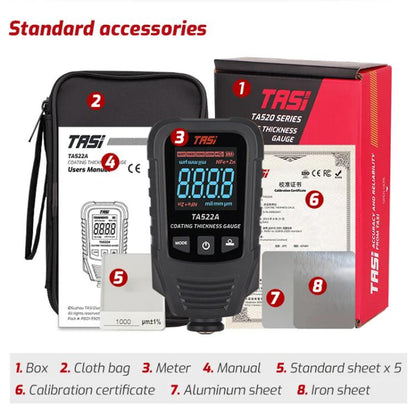 TASI TA522A Car Paint Film Meter Paint Surface Tester Coating Thickness Gauge(Black)