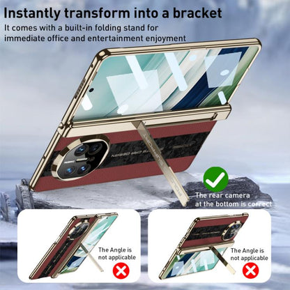 For Huawei Mate X3 / X5 GKK Integrated Cloud Pattern Plain Leather Contrast Color Stitching Folding Phone Case(Red)