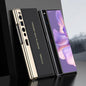 For Huawei Mate Xs 2 GKK Electroplated Plain Leather Flip Folding Phone Case(Black)