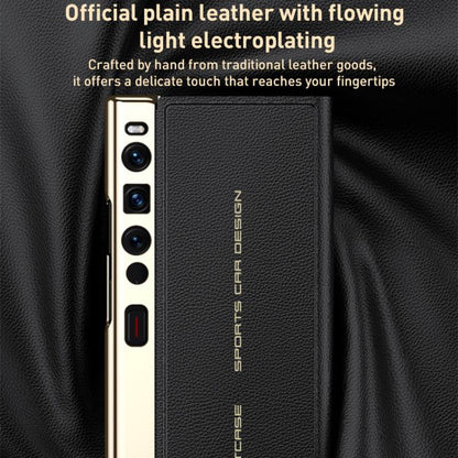 For Huawei Mate Xs 2 GKK Electroplated Plain Leather Flip Folding Phone Case(Black)