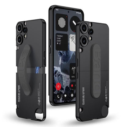 For Nothing CMF Phone 2 Pro GKK Mortise-Tenon Connection Contrast Color Phone Case with Silicone Wristband(Black)