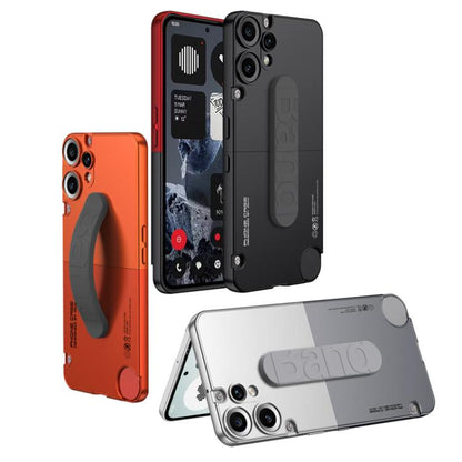 For Nothing CMF Phone 2 Pro GKK Mortise-Tenon Connection Contrast Color Phone Case with Silicone Wristband(Black)