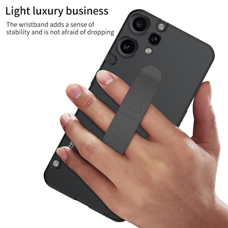 For Nothing CMF Phone 2 Pro GKK Mortise-Tenon Connection Contrast Color Phone Case with Silicone Wristband(Black)