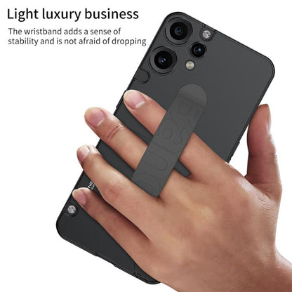 For Nothing CMF Phone 2 Pro GKK Mortise-Tenon Connection Contrast Color Phone Case with Silicone Wristband(White Grey)