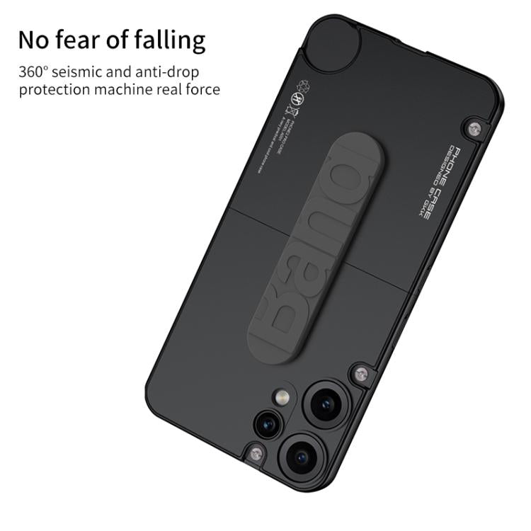 For Nothing CMF Phone 2 Pro GKK Mortise-Tenon Connection Contrast Color Phone Case with Silicone Wristband(Black)