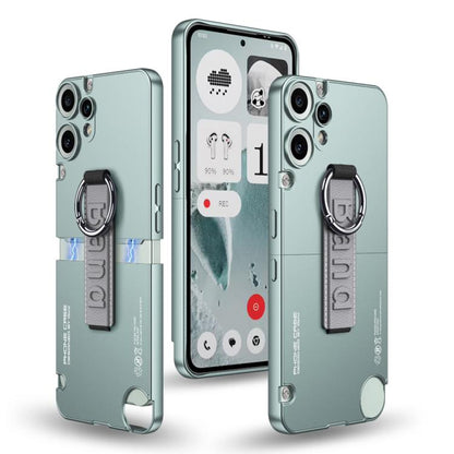 For Nothing CMF Phone 2 Pro GKK Mortise-Tenon Connection Contrast Color Phone Case with Ring Wrist Strap(Blue)