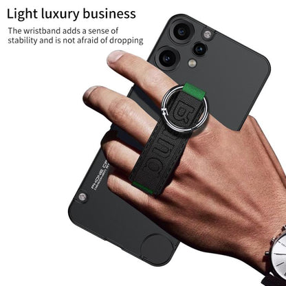 For Nothing CMF Phone 2 Pro GKK Mortise-Tenon Connection Contrast Color Phone Case with Ring Wrist Strap(White Grey)