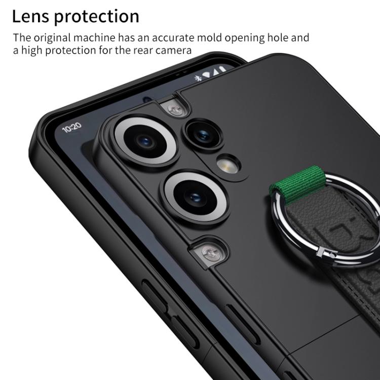 For Nothing CMF Phone 2 Pro GKK Mortise-Tenon Connection Contrast Color Phone Case with Ring Wrist Strap(Red Black)