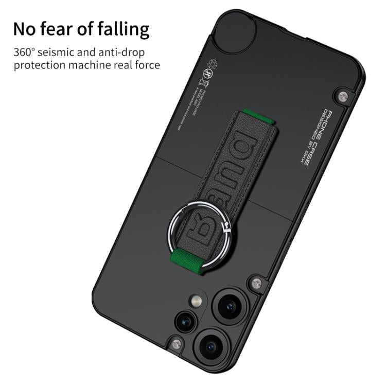 For Nothing CMF Phone 2 Pro GKK Mortise-Tenon Connection Contrast Color Phone Case with Ring Wrist Strap(Red Black)