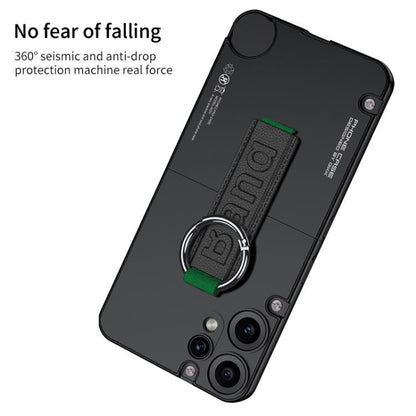 For Nothing CMF Phone 2 Pro GKK Mortise-Tenon Connection Contrast Color Phone Case with Ring Wrist Strap(White Grey)