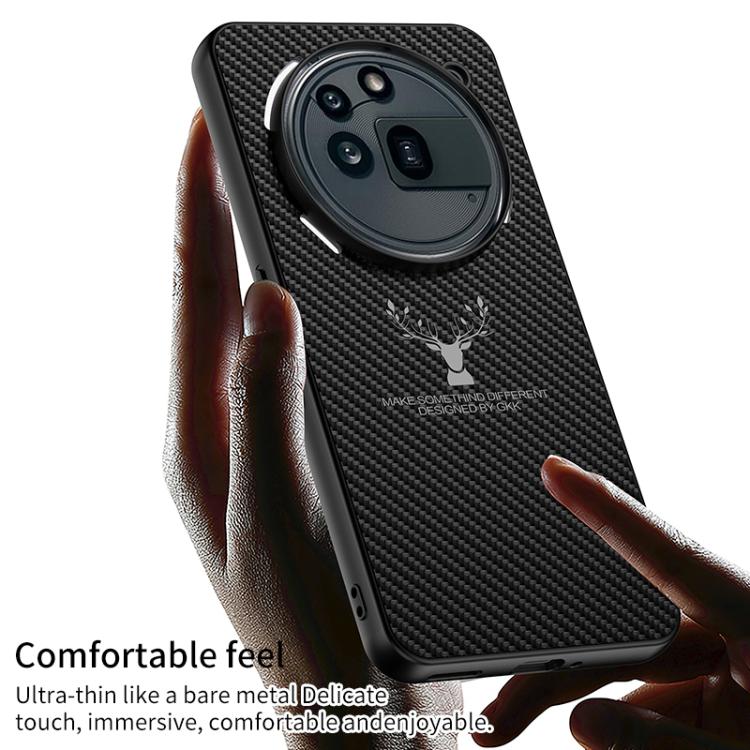 For Nothing Phone 3a Pro GKK Skin Feel Leather Elk Phone Case(Carbon Fiber)