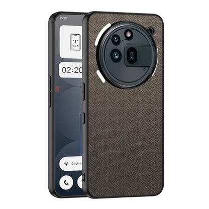 Pour Nothing Phone 3a Pro Coque de Téléphone en Nylon Effet Cuir GKK Skin Feel (Marron)