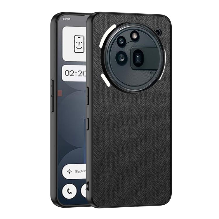 Pour Nothing Phone 3a Pro GKK Étui de téléphone en nylon effet cuir (noir)