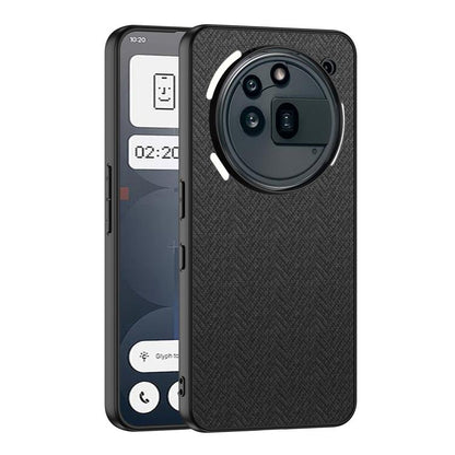 Pour Nothing Phone 3a Pro GKK Étui de téléphone en nylon effet cuir (noir)