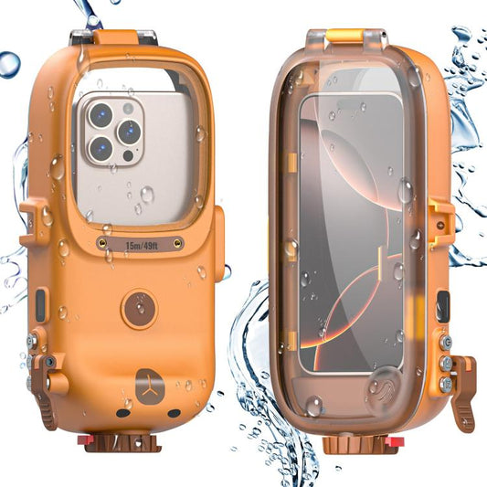 RedPepper Diving Case 15m Waterproof Protective Case for iPhone / Samsung / vivo / Huawei / Xiaomi(Orange)