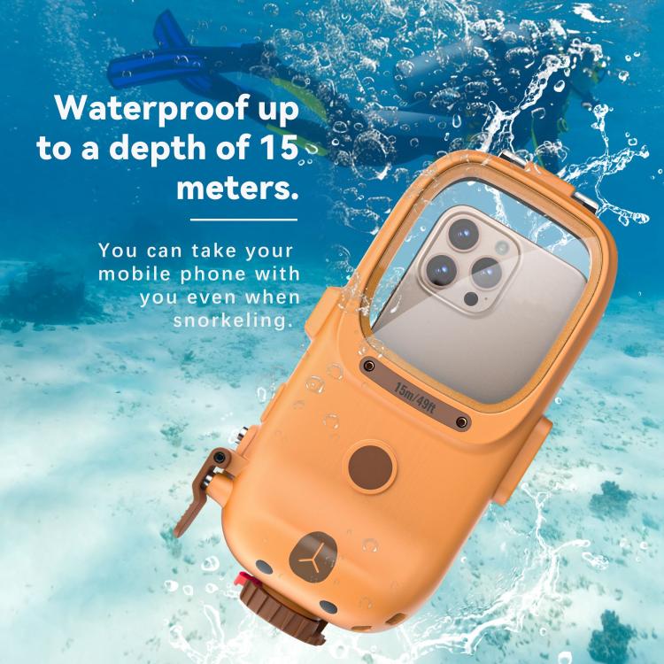 RedPepper Diving Case 15m Waterproof Protective Case for iPhone / Samsung / vivo / Huawei / Xiaomi(Orange)