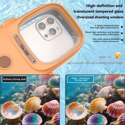 RedPepper Diving Case 15m Waterproof Protective Case for iPhone / Samsung / vivo / Huawei / Xiaomi(Orange)