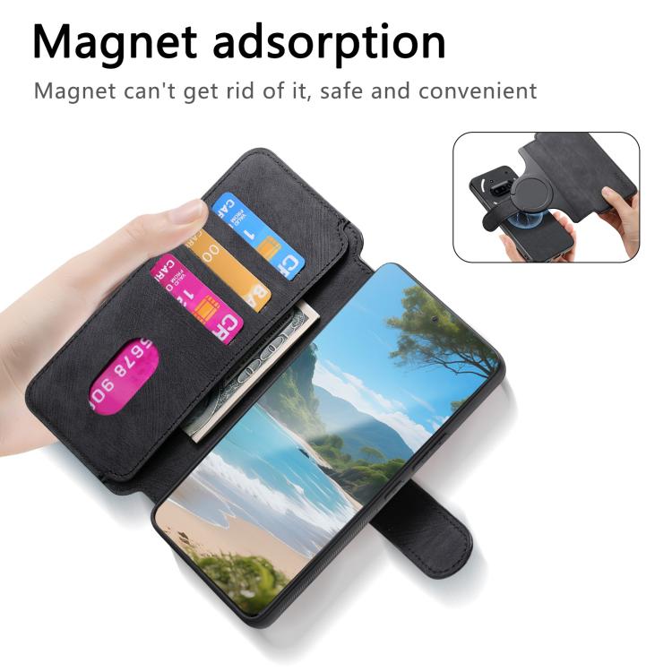 For Nothing Phone 3a CaseNeo MagSafe RFID Anti-theft Retro Leather Phone Case(Black)