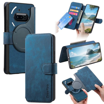 For Nothing Phone 3a CaseNeo MagSafe RFID Anti-theft Retro Leather Phone Case(Blue)