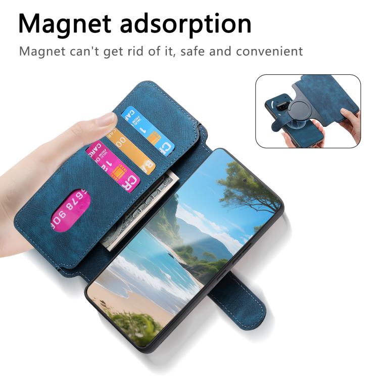 For Nothing Phone 3a CaseNeo MagSafe RFID Anti-theft Retro Leather Phone Case(Blue)
