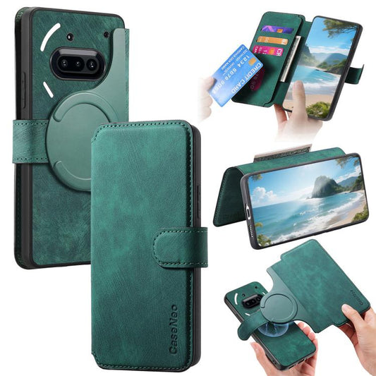 For Nothing Phone 3a CaseNeo MagSafe RFID Anti-theft Retro Leather Phone Case(Green)