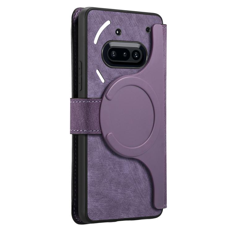 For Nothing Phone 3a CaseNeo MagSafe RFID Anti-theft Retro Leather Phone Case(Purple)