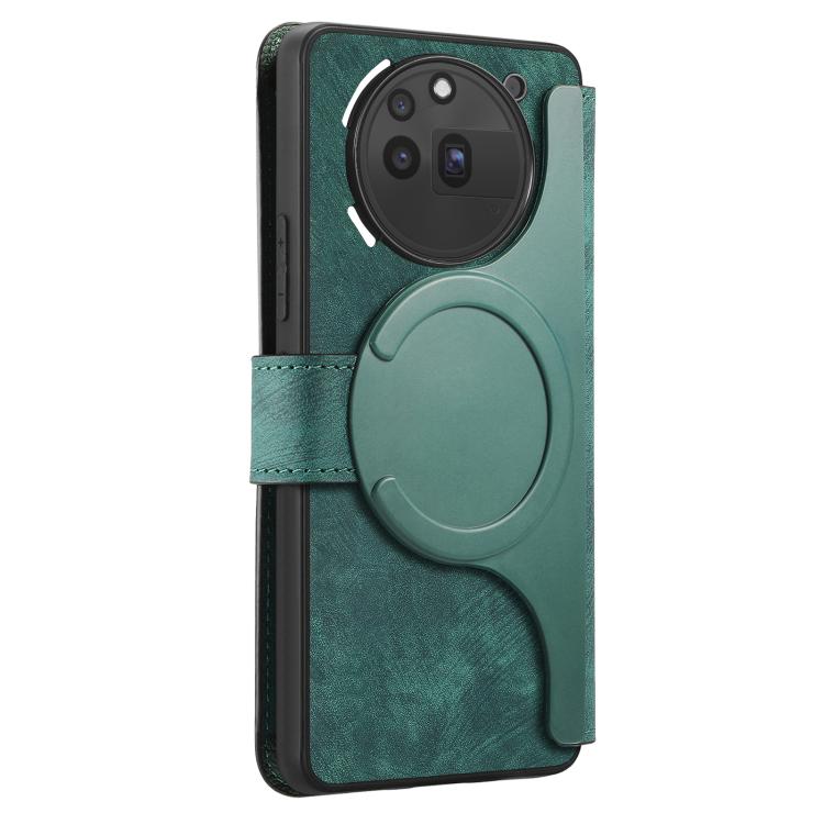Pour Nothing Phone 3a Pro CoqueCoque de téléphone rétro en cuir anti-vol RFID Neo MagSafe (Vert)