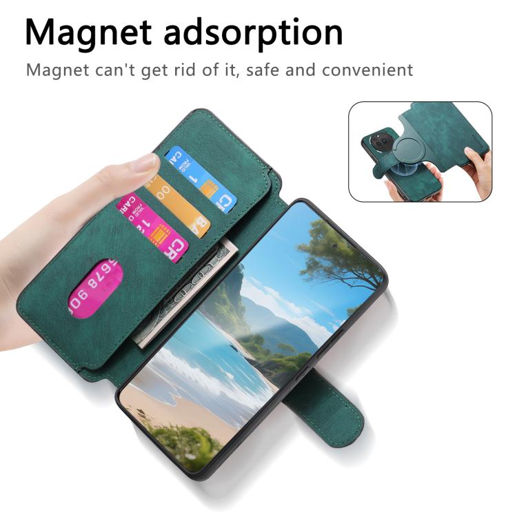 Pour Nothing Phone 3a Pro CoqueCoque de téléphone rétro en cuir anti-vol RFID Neo MagSafe (Vert)