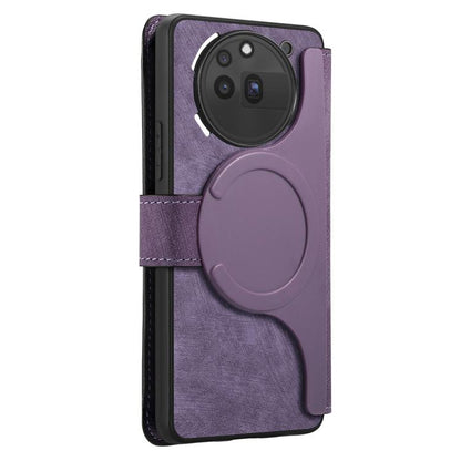 Pour Étui Nothing Phone 3a ProCoque de téléphone rétro en cuir anti-vol RFID MagSafe Neo (violet)