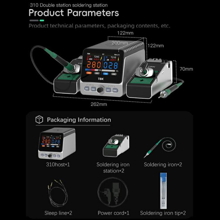 TBK 310 Intelligent Double-station Soldering Station, Plug:EU Plug