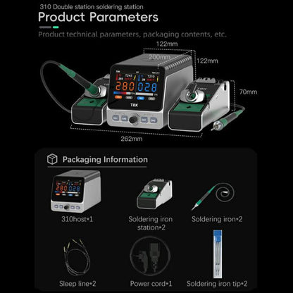 TBK 310 Intelligent Double-station Soldering Station, Plug:US Plug