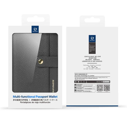 DUX DUCIS PU Leather RFID Multi-card Wallet with Lanyard(Grey)