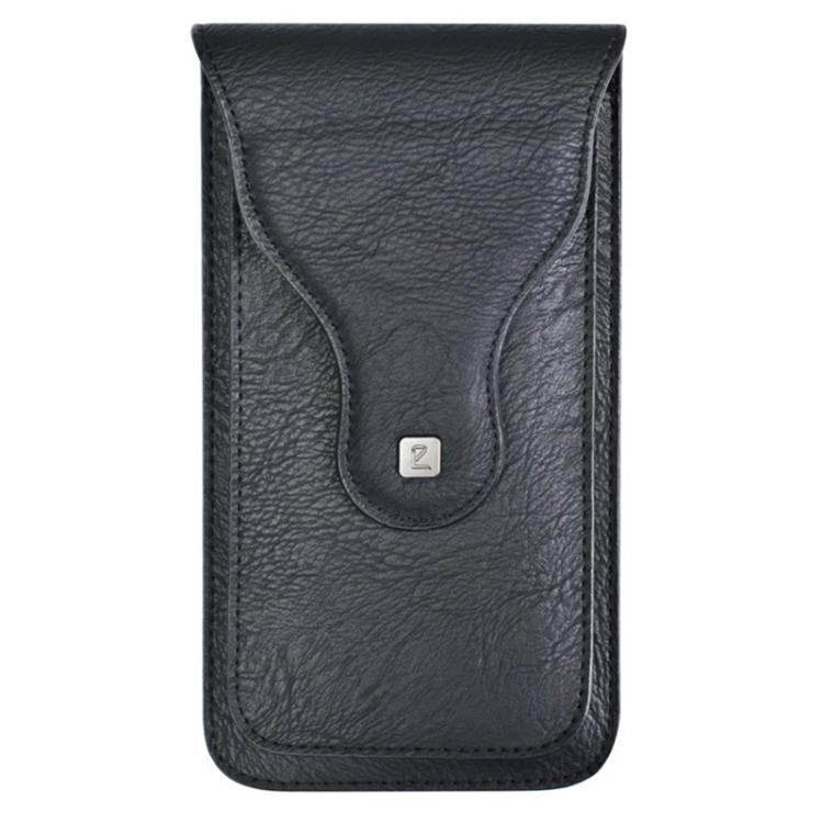 VIETAO Dual-Layer Pockets Crazy Horse Waist-Hanging Phone Bag(Black)