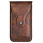 VIETAO Dual-Layer Pockets Crazy Horse Waist-Hanging Phone Bag(Brown)