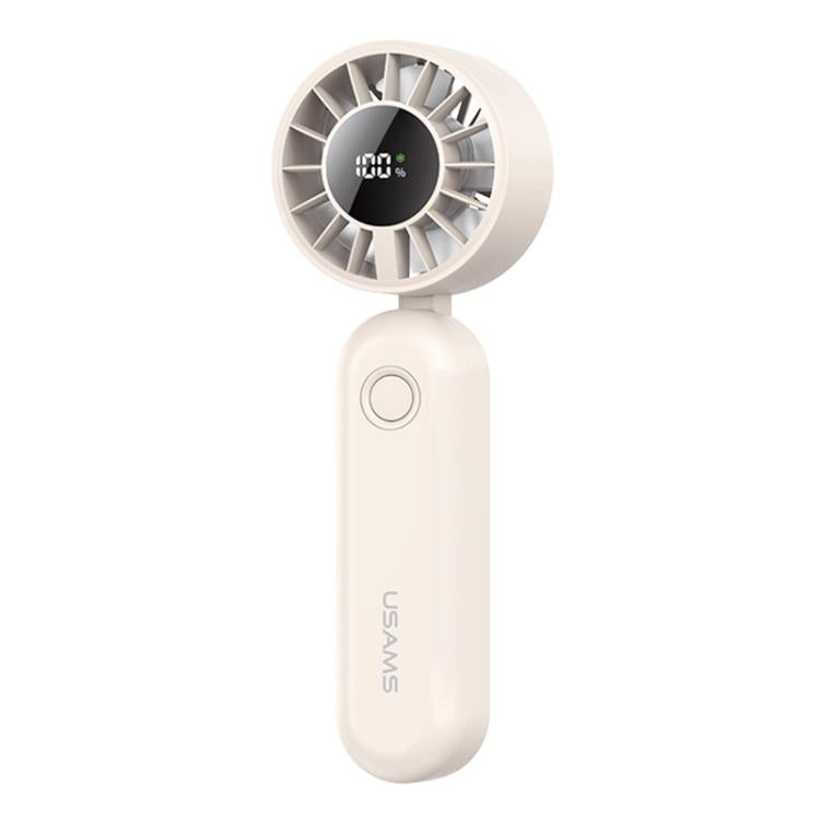 USAMS ZB352 Digital Display Folding Handheld Mini Fan(Beige)