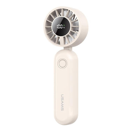 USAMS ZB352 Digital Display Folding Handheld Mini Fan(Beige)