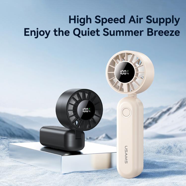 USAMS ZB352 Digital Display Folding Handheld Mini Fan(Black)