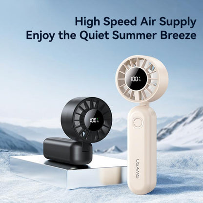 USAMS ZB352 Digital Display Folding Handheld Mini Fan(Black)