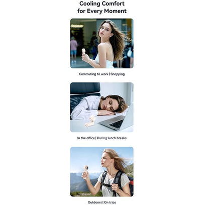 USAMS ZB352 Digital Display Folding Handheld Mini Fan(Black)